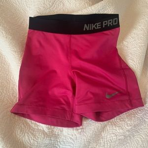 Purple/pink Nike Pro shorts